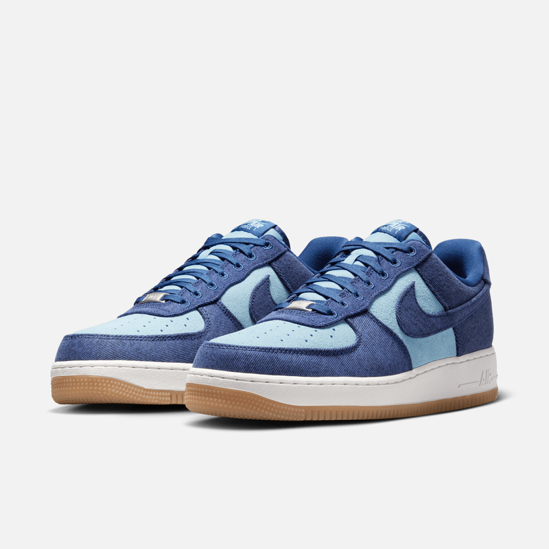Nike Air Force 1 Low Denim Navy Worn - Azul-marinho / Azul / Branco
