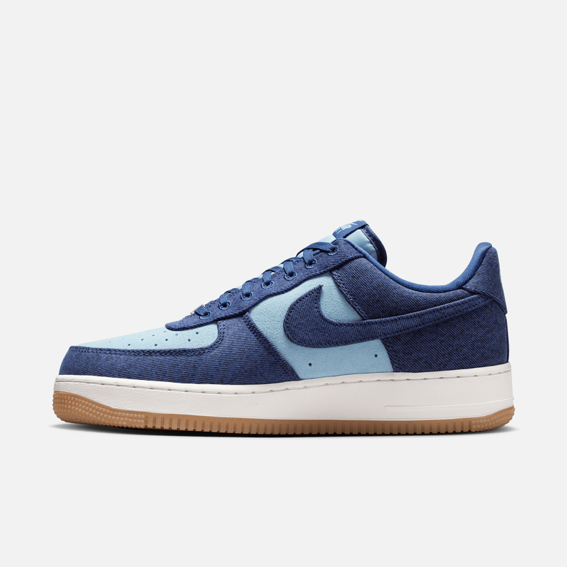 Nike Air Force 1 Low Denim Navy Worn - Azul-marinho / Azul / Branco